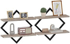 CHOEZON Floating Shelves for Wall, Set of 2 Wall Mounted Shelves, 2-Tier Hanging Shelves, for Living Room, Bedroom, Kitchen, Office, Study, Greige TBJ01P2BG by Choezon