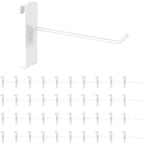 40Pcs 6" Gridwall Display Hooks Assortment Set, White Metal Grid Wall Panel Hanging Display Hook for Garage Shop Retail Storage, Wire Diameter 5mm/ 0.2” by Yauhar