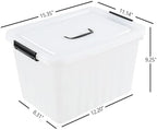 Bringer 4-Pack Clear Plastic Latching Box, 18 L Storage Bin with Handle - Image 3