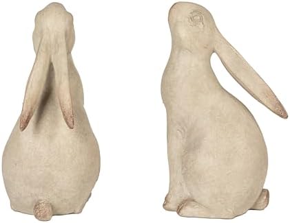 Creative Co-Op Decorative Resin Rabbit Bookends, Grey - Image 5