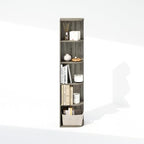 Furinno Reed Corner Shelf, 5-Tier Corner Bookshelf, Book Shelf, Corner Shelves, Storage Rack, for Organization and Storage, Home Office, Living Room, French Oak - Image 7