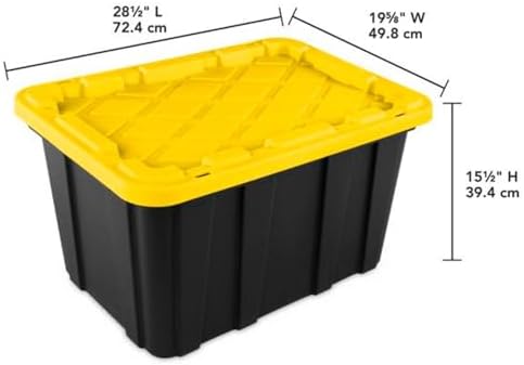 Sterilite Industrial Storage Tote with Lids for Garage, 27 Gallon, 4-Pack - Image 2