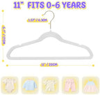 Flottian 50 Pack Baby Velvet Hangers Kids 11",Baby Hangers with Gold Hook - Image 2