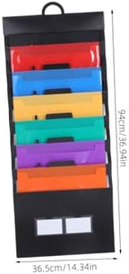 Portable Accordion File Organizer 6 Pockets Wall Hanging Black - Image 2