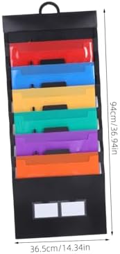 Portable Accordion File Organizer 6 Pockets Wall Hanging Black - Image 2