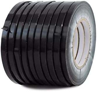 MAT Food Saver UPVC Tape Black - 3/8 x 180 yds. (Pack of 10) Poly Bag Sealing Tape for Wrapping, Packaging, and Airtight Food Storage by MATTape