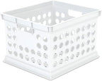 Sterilite Storage Crate Bin File Organizer for Home & Office,White, 12-Pack - Image 6