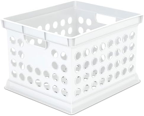 Sterilite Storage Crate Bin File Organizer for Home & Office,White, 24-Pack - Image 6
