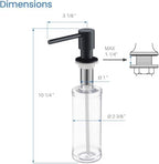 KIBI Kitchen Sink Soap Dispenser | 8.5 oz Countertop Refillable Bottle | Easy Top Refill Pump | Durable Brass Build with Rust-Resistant Finish | Perfect for Kitchen, Bar, Laundry (Matte Black) - Image 2