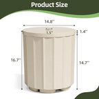 Umbrella Side Table with Hole, Patio Umbrella Base, 2 Pack, Beige - Image 2