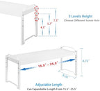 3 Pack Kitchen Cabinet Organizer Shelf, Stackable Expandable Shelves Organizers For Kitchen Cabinet Countertop Storage, Adjustable Counter Cupboard Pantry Organizer Shelf Rack Stand, Length:25.5 Inch - Image 2