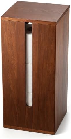 Wooden Toilet Paper Roll Holder, Toilet Paper Stand, Rectangle by Unknown