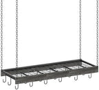 CHOEZON Hanging Pot Rack, 35.4" L x 13" W Ceiling Pot Hanger, Industrial Style Pot Rack, Wall Mounted Pot Hanger for Kitchen, Pot and Pan Hanging Rack, with Hooks, Charcoal Black and Black TPR12BCC1 by Choezon