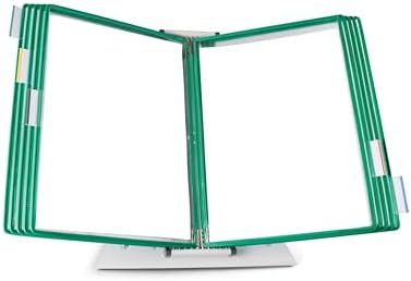 Tarifold Desktop Reference Display System, 10 Pockets, Expandable, Green by TARIFOLD