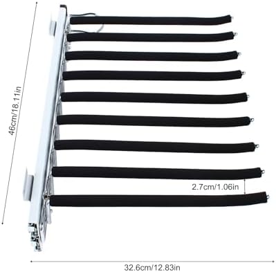 9 Arms Steel Slide Out Pants Rack Closet Pants Hanger Bar Pull Out Trousers Rack Tie Belts Scarf Racks, Wardrobe Clothes Organizers Rail Pull Out Closet Storage Rod-(Right Side Mounts) - Image 4