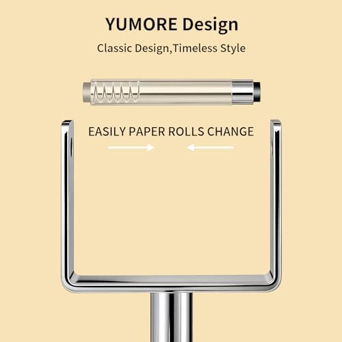 YUMORE Heavy Duty Toilet Paper Holder Stand, Extra-Weighted Base No Tipping - Image 4