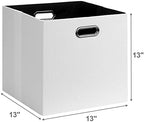 Posprica Fabric Storage Cubes, 13x13 Collapsible Storage Bins with Dual Handles, Foldable Storage Boxes Basket for Closet Shelf Cabinet Bookcase Organization, Set of 4, White - Image 2