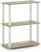Furinno TURN-S-TUBE Storage Shelves, 3-Tier Book Shelf, Corner Shelf, Toolless Open Shelves, for Organization and Storage, Living Room, Garage, Home Office, Sonoma Oak - Image 6