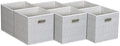 Household Essentials White Mix Set of 6 Open Fabric Cube Storage Bins, 11 x 11 by HouseholdEssentials