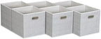 Household Essentials White Mix Set of 6 Open Fabric Cube Storage Bins, 11 x 11 by HouseholdEssentials