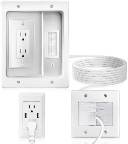 in Wall Cable Management Kit with Recessed Outlet Box, Built-in Design by JINGTAO88