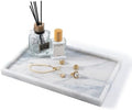 Natural Marble Bathroom Tray, 12"x8" Stone Vanity Decorative Counter Trays by Unknown