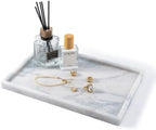 Natural Marble Bathroom Tray, 12"x8" Stone Vanity Decorative Counter Trays by Unknown