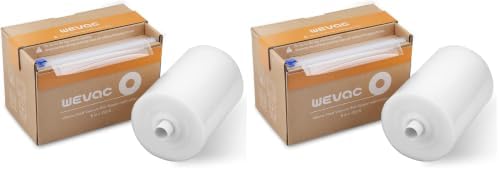 Wevac 8” x 150’ Food Vacuum Seal Roll Keeper with cutter, Ideal Vacuum Sealer Bags for Food Saver, BPA Free, Commercial Grade, Great for storage, meal prep and Sous Vide (8" x 150') (Pack of 2) by Wevac