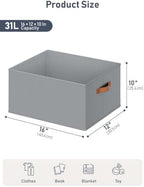 8 Pack Large Closet Storage Baskets Bins for Shelves, Collapsible Fabric Closet Organizers and Storage with Polyester Handles, Decorative Baskets for Organizing Clothes, Towels, Linen Closet 16x12x10" - Image 5
