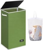 SOLEDI 100L Laundry Hamper with Lid, Large Collapsible Laundry Basket by SOLEDI