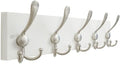 SKOLOO Creations White Solid Wood Wall Mounted Coat Rack, 5 Hooks, 16-7/8" Long - Kitchen, Mudroom, Entryway, Bathroom - Includes Mounting Hardware, Wall Coat Hanger, Towel Rack by SKOLOO