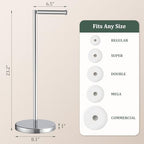 Chrome Toilet Paper Holder Stand Freestanding Tissue Roll Holder Bathroom - Image 4