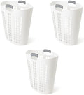 Gracious Living Easy Carry Flex Collapsible Laundry Hamper, White, 3-Pack by GraciousLiving