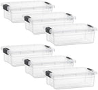 Superio 2.3 Quart Clear Plastic Storage Containers with Lids, Stackable Organizer Bins, BPA-Free Storage Boxes for Home, Office, Dorm & Classroom, 6 Pack by Superio