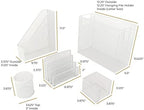 BLU MONACO | White Desk Organizer Set | 5 Piece Metal Office Desk Organizer with Hanging File Holder, Magazine Organizer, Pen Cup, Sticky Note Holder, Mail Sorter | Desk Organizers and Accessories - Image 6