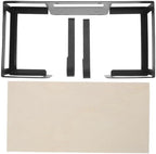 Ironing Board Holder Wood Metal Wall Mount with Removable Hook by JOINPAYA