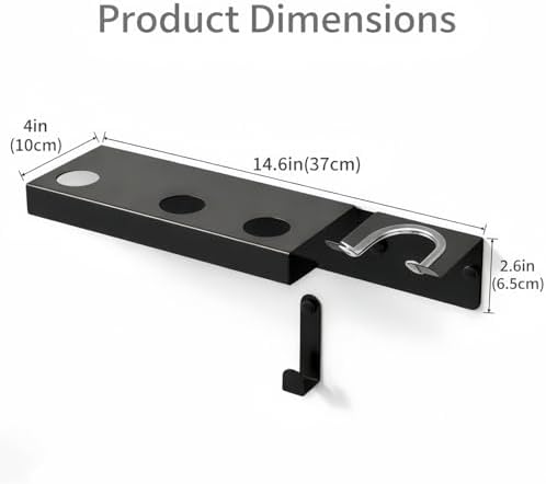Hair Dryer Holder Wall Mount for Dyson, Blow Dryer Holder Compatible with Dyson Accessories, Stainless Steel Hair Dryer Stand Holds Up to 5 Attachments, Bathroom, Black - Image 6