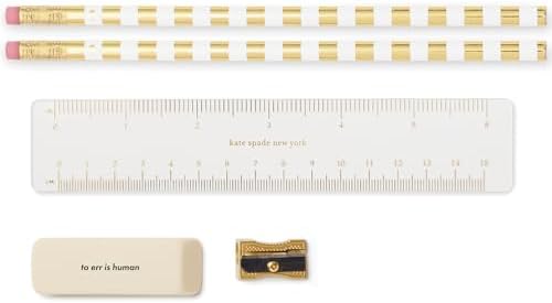 kate spade new york Pen and Pencil Case with Office Supplies, Zip Pouch Includes 2 Pencils, Sharpener, Eraser, and Ruler, Paint by Numbers - Image 2