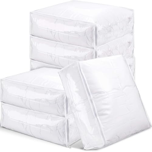 Shappy 6 Packs Clear Plastic Storage Bags with Zipper, 24 x 20 x 11 Inch by Shappy