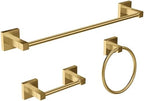 RUACQ Bathroom Accessories, 3-Piece Bathroom Hardware Set, Brushed Gold by Ruacq