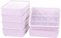 Cetomo 15 Cells Plastic Underwear Sock Drawer Organizer with Lid, Lidded Storage Box with Dividers for Bras and Socks, Basket for Closet, Stackable, Pink, 15 Compartments (31 x 24 x 8 cm) by Cetomo