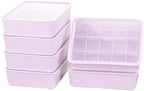 Cetomo 15 Cells Plastic Underwear Sock Drawer Organizer with Lid, Lidded Storage Box with Dividers for Bras and Socks, Basket for Closet, Stackable, Pink, 15 Compartments (31 x 24 x 8 cm) by Cetomo
