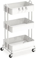 Simple Houseware 3-Tier Heavy Duty Metal Utility Rolling Cart, White by SimpleHouseware