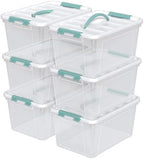 Zopnny 14-Qt Storage Bin with Lid, Stackable Latch Box with Handle, 6-Pack by Zopnny
