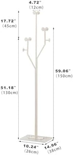 JIAYUEJU Freestanding Coat Rack Marble Base Coat tree Heavy Duty(White) | Tree-shaped Easy Assembly Space Saver Metal Frame 8 Hooks for Entryway Bedroom Living Room Office Corner - Image 2