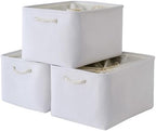TheWarmHome Organization and Storage Basket for Shelves - Extra Jumbo 3 Pack 20.5x15.8x13.8 inch Cube Storage Bins for Toy Closet Box Home Organizer Gift (White) by TheWarmHome