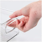 mDesign Small Plastic Office Storage Container Bins with Handles for Organization in Filing Cabinet, Closet Shelf, or Desk Drawers, Organizer for Notes, Pens, Pencils, Ligne Collection, 6 Pack - Clear - Image 5