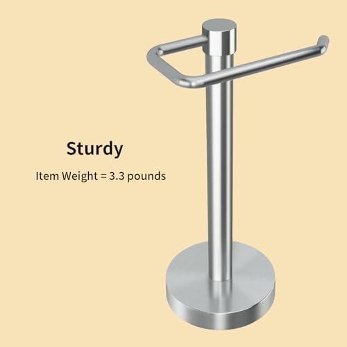 YUMORE Hand Towel Holder Stand Countertop Towel Rack Free Standing Towel Bar Hanger for Bathroom Kitchen (Brushed Nickel) - Image 7