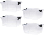 Superio 6.6 Quart Clear Plastic Storage Boxes with Lids, Stackable Organizer Containers, BPA-Free Storage Bins for Home, Office, School & Dorm, 4 Pack by Superio