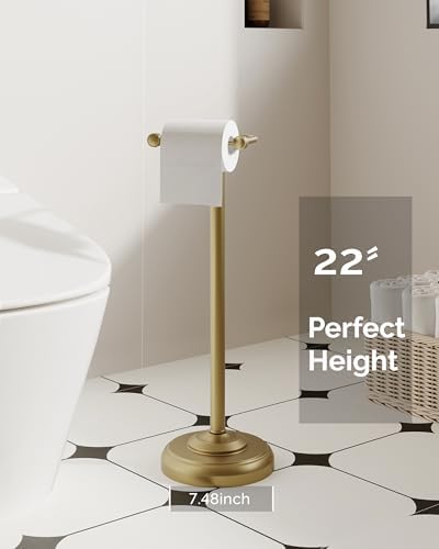 Gold Toilet Paper Holder Stand Stainless Steel & Weighted Base - Image 4